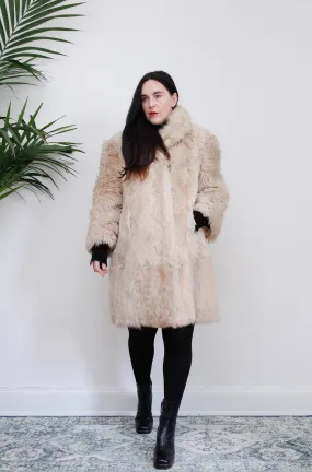 1970's Cream Lamb Shearling Fluffy Sheepskin Coat