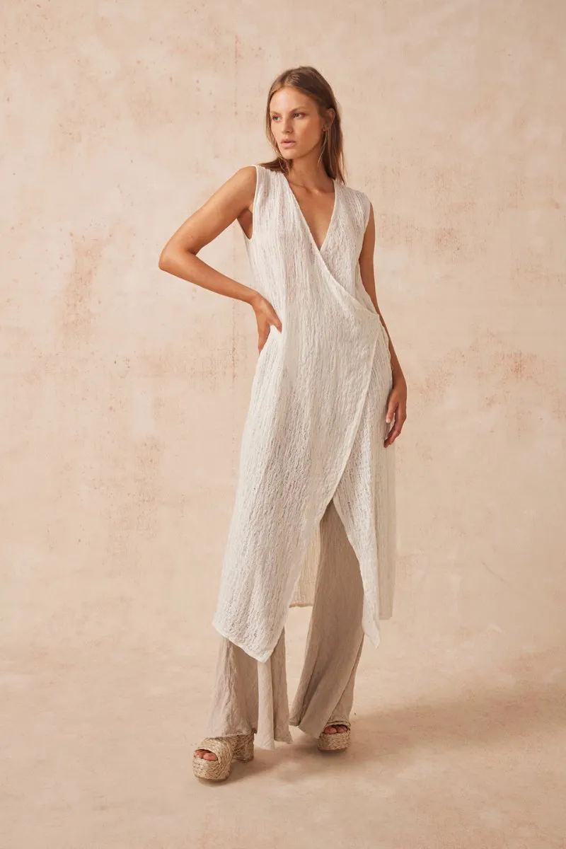 ATLAS SLIP MIDI DRESS-STRACCIATE