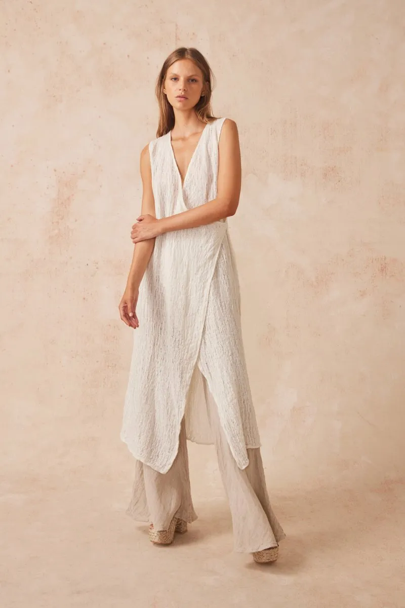 ATLAS SLIP MIDI DRESS-STRACCIATE