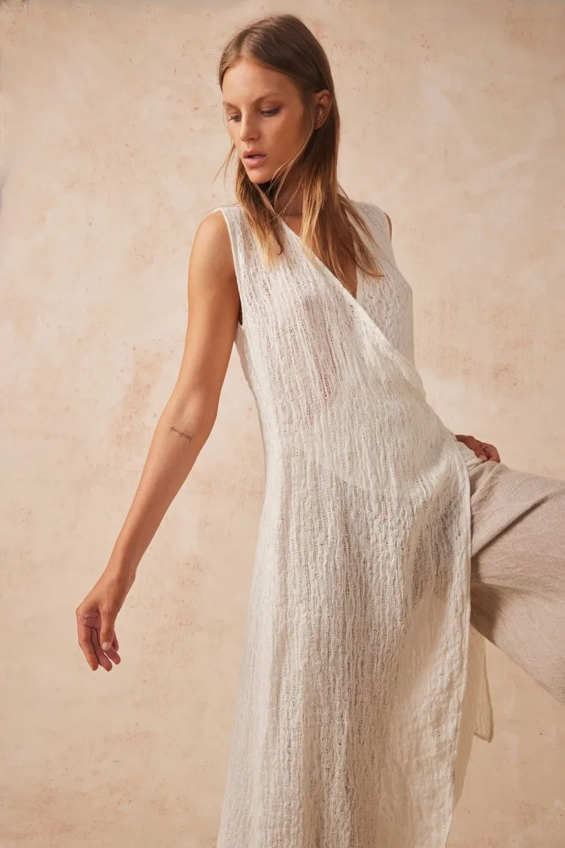ATLAS SLIP MIDI DRESS-STRACCIATE