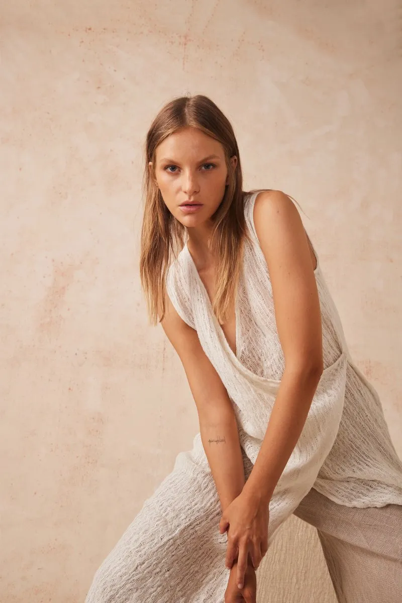 ATLAS SLIP MIDI DRESS-STRACCIATE