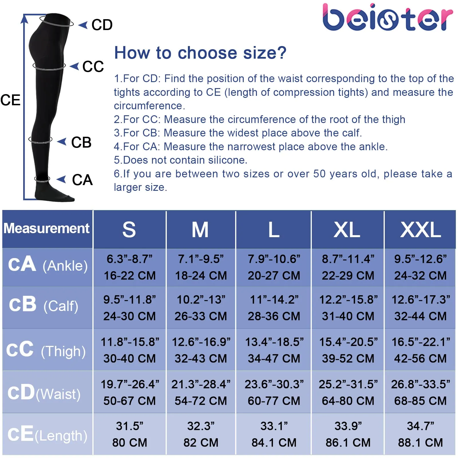 Beister Medical Compression Pantyhose for Women & Men, Opaque Closed Toe 20-30mmHg Graduated Support Tights Black XX-Large