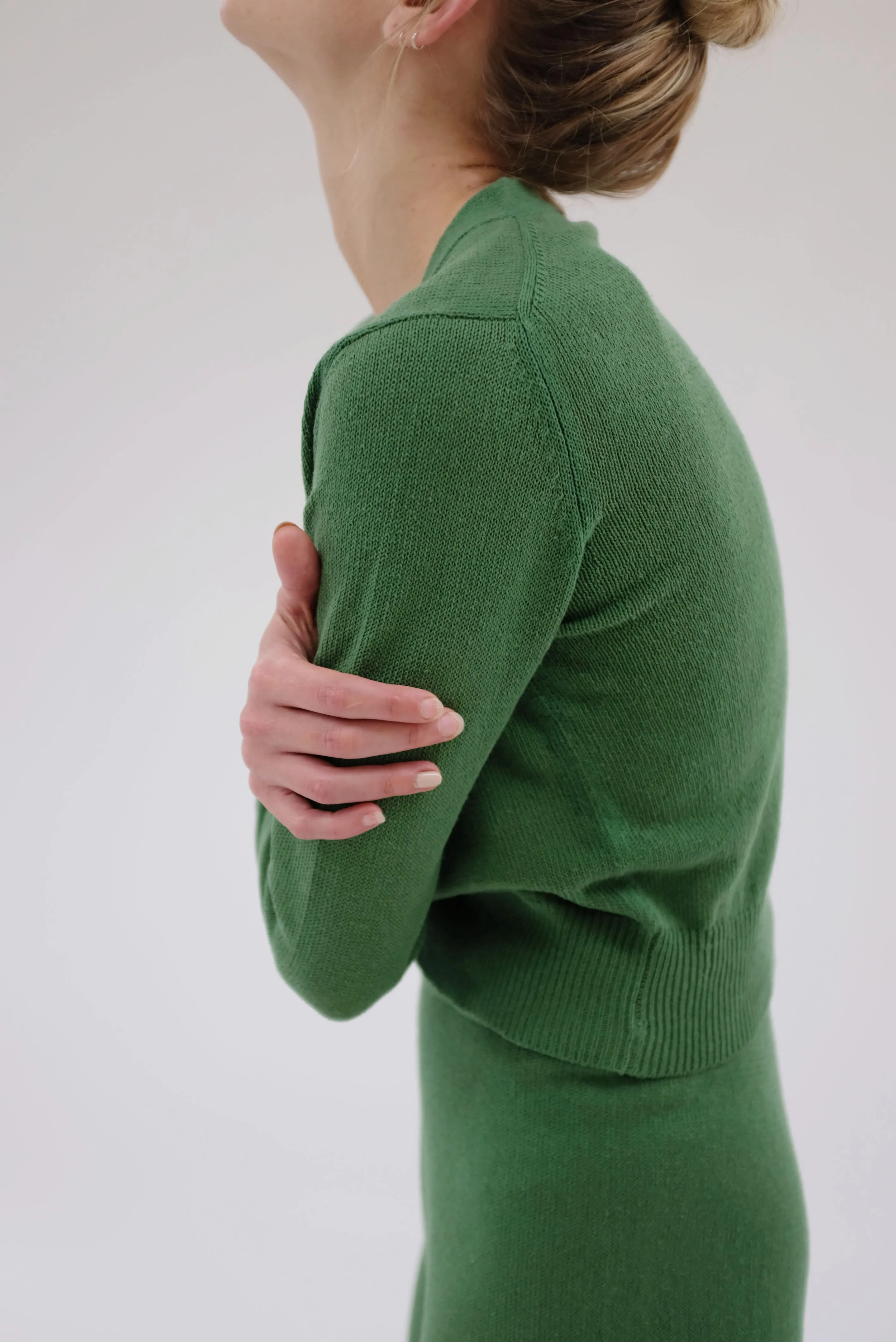 Beklina Cotton Knit Cardigan Cypress