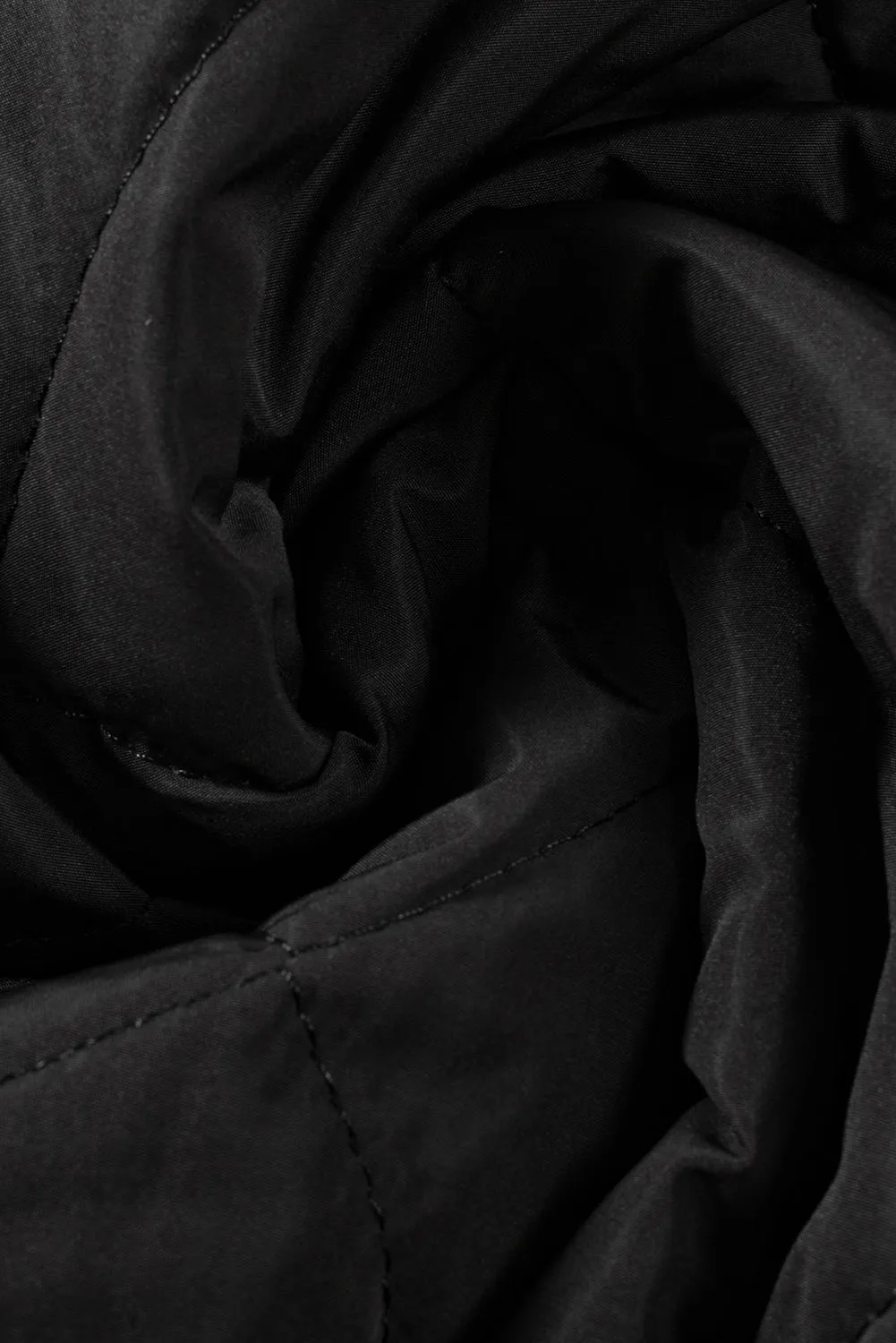 Black Fleece Lined Quilted Zip up Vest Coat From MsDressly