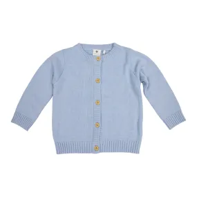 Blue Cotton Knit Cardigan