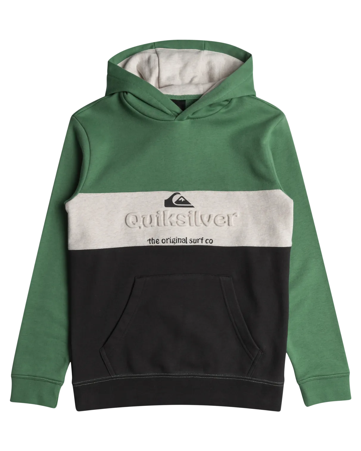 Boys Embroidered Block Hoodie in Frosty Spruce