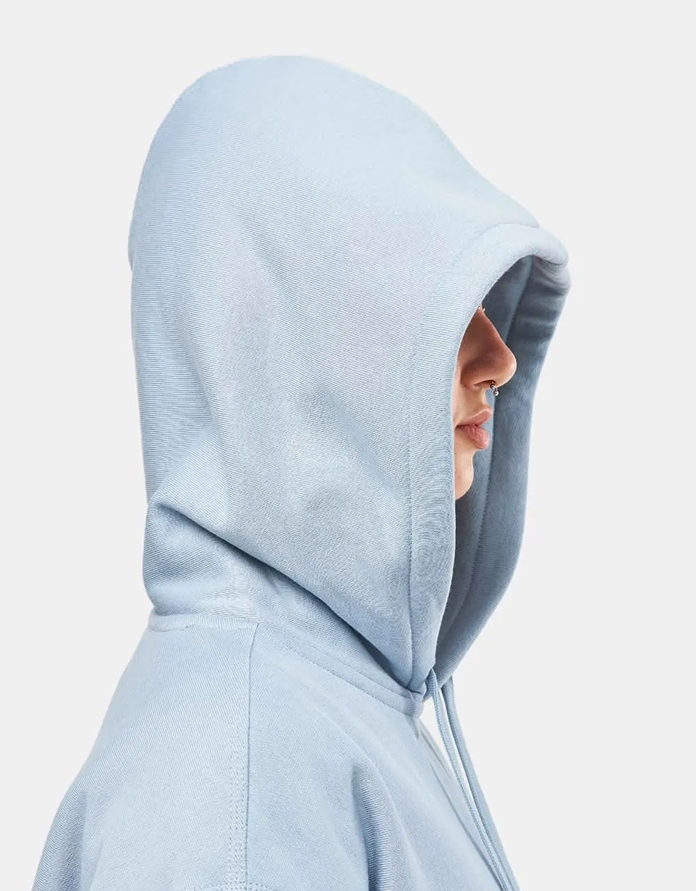 Carhartt WIP Hooded American Script Sweatshirt - Frosted Blue