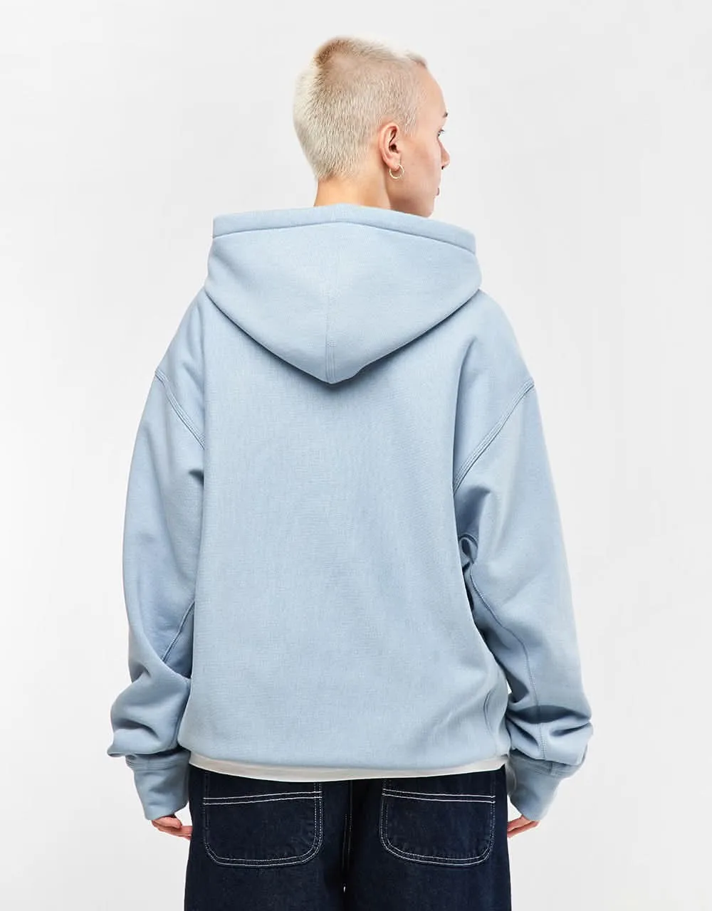 Carhartt WIP Hooded American Script Sweatshirt - Frosted Blue