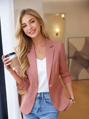 Casual blazer met lange mouwen en knoopsluiting