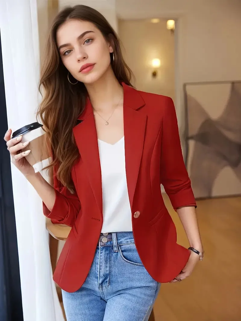 Casual blazer met lange mouwen en knoopsluiting