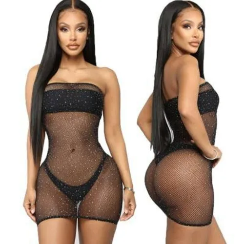 Collant Sexy calze da donna Collant con strass Femme Lenceria diamante