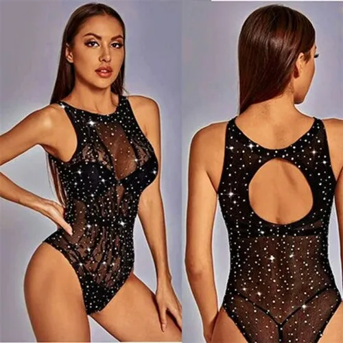 Collant Sexy calze da donna Collant con strass Femme Lenceria diamante