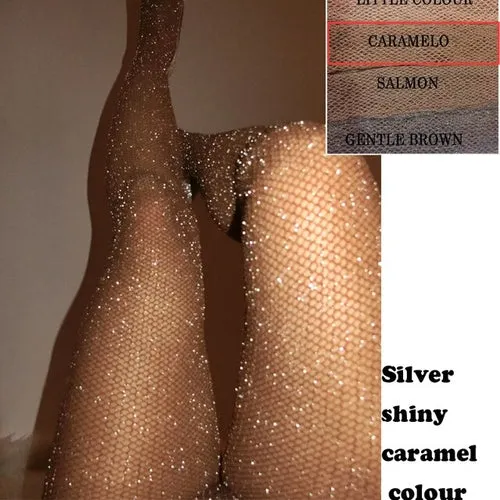 Collant Sexy calze da donna Collant con strass Femme Lenceria diamante
