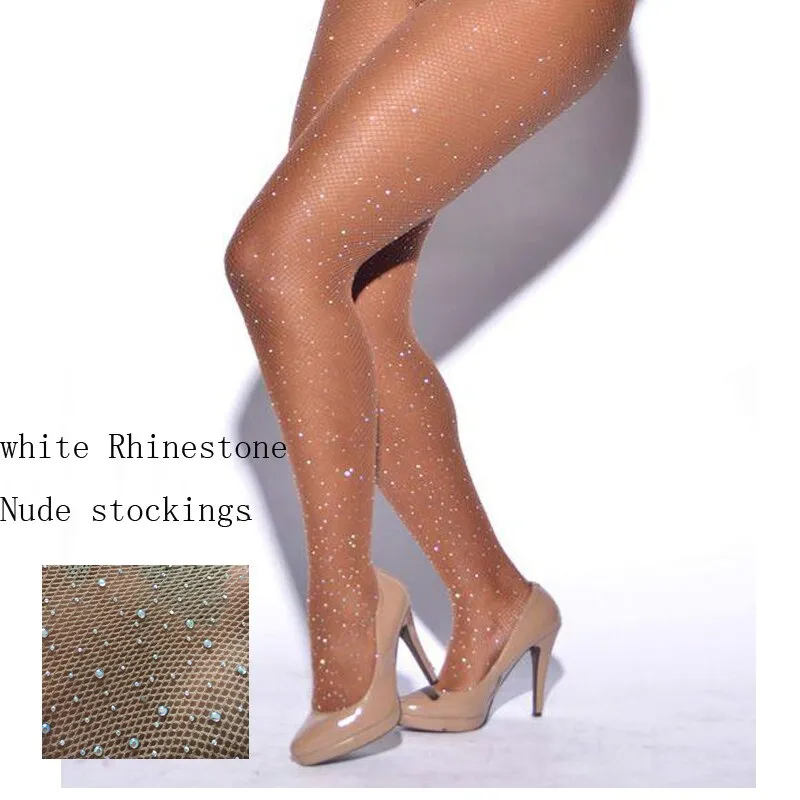 Collant Sexy calze da donna Collant con strass Femme Lenceria diamante