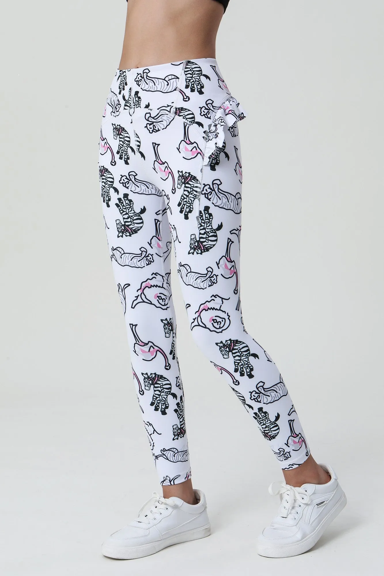 Colorful Prints Scalloped Edge Ballet Leggings