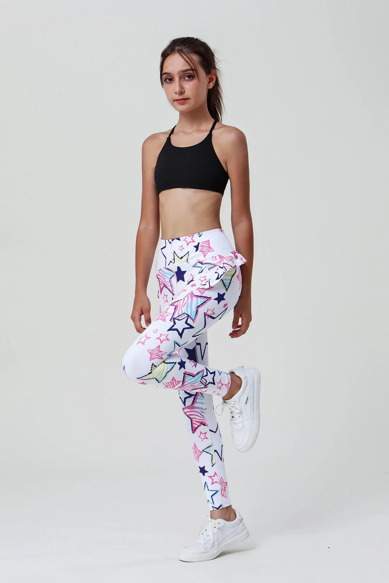 Colorful Prints Scalloped Edge Ballet Leggings