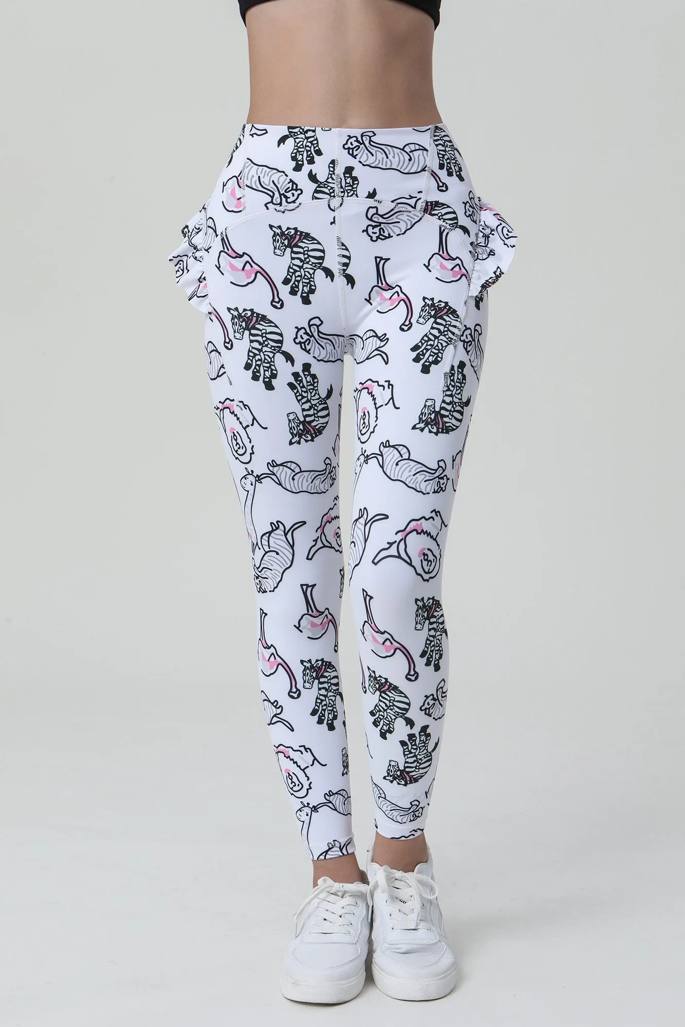 Colorful Prints Scalloped Edge Ballet Leggings