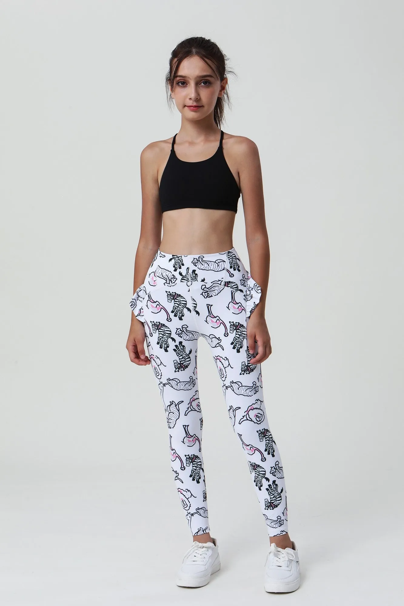 Colorful Prints Scalloped Edge Ballet Leggings