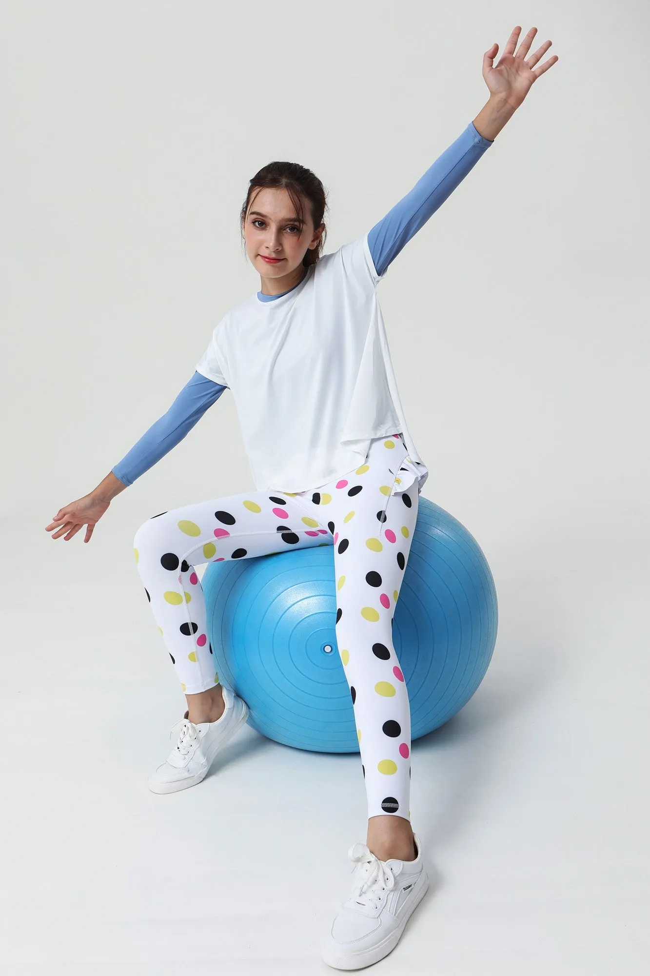 Colorful Prints Scalloped Edge Ballet Leggings