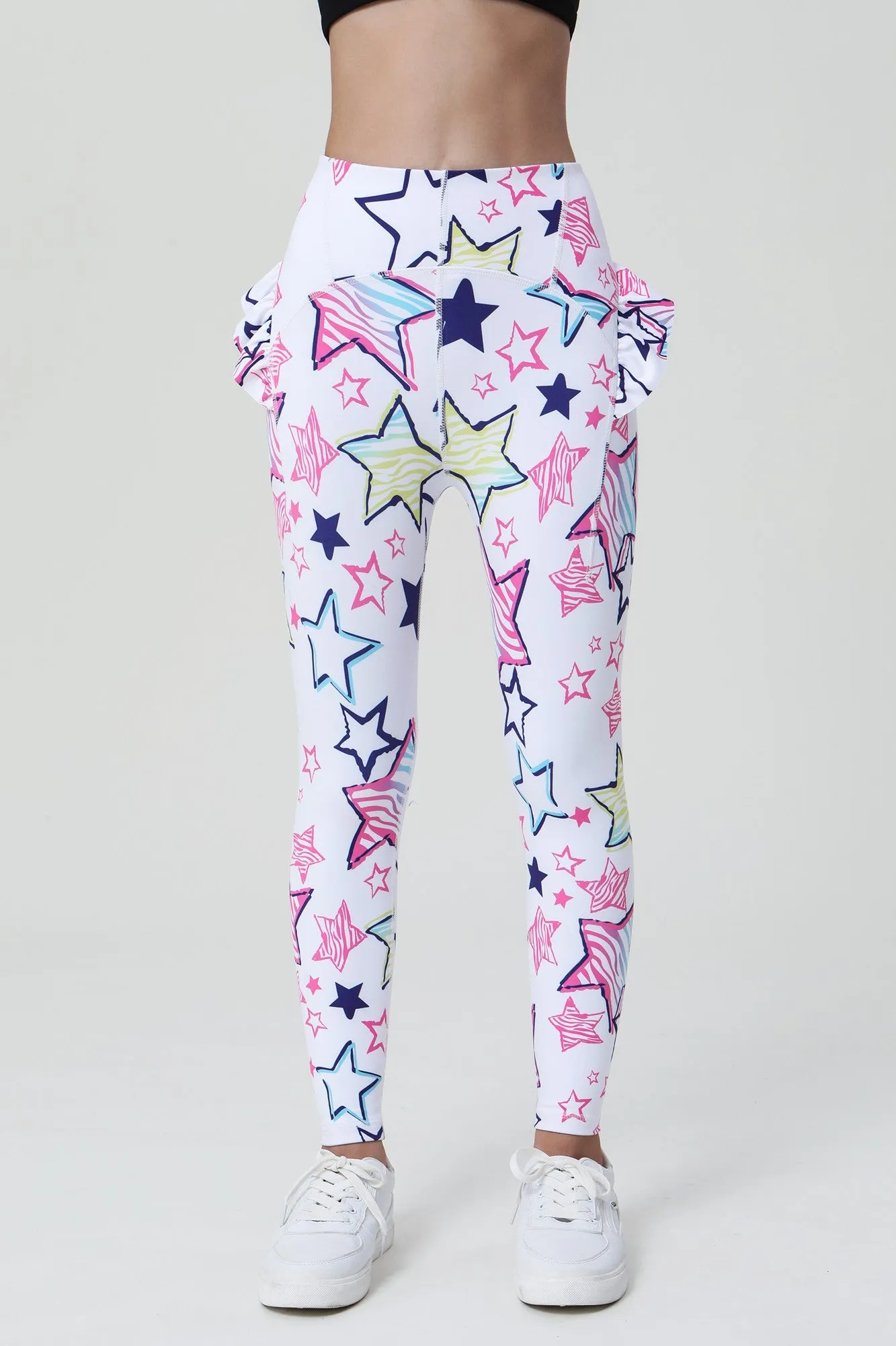 Colorful Prints Scalloped Edge Ballet Leggings