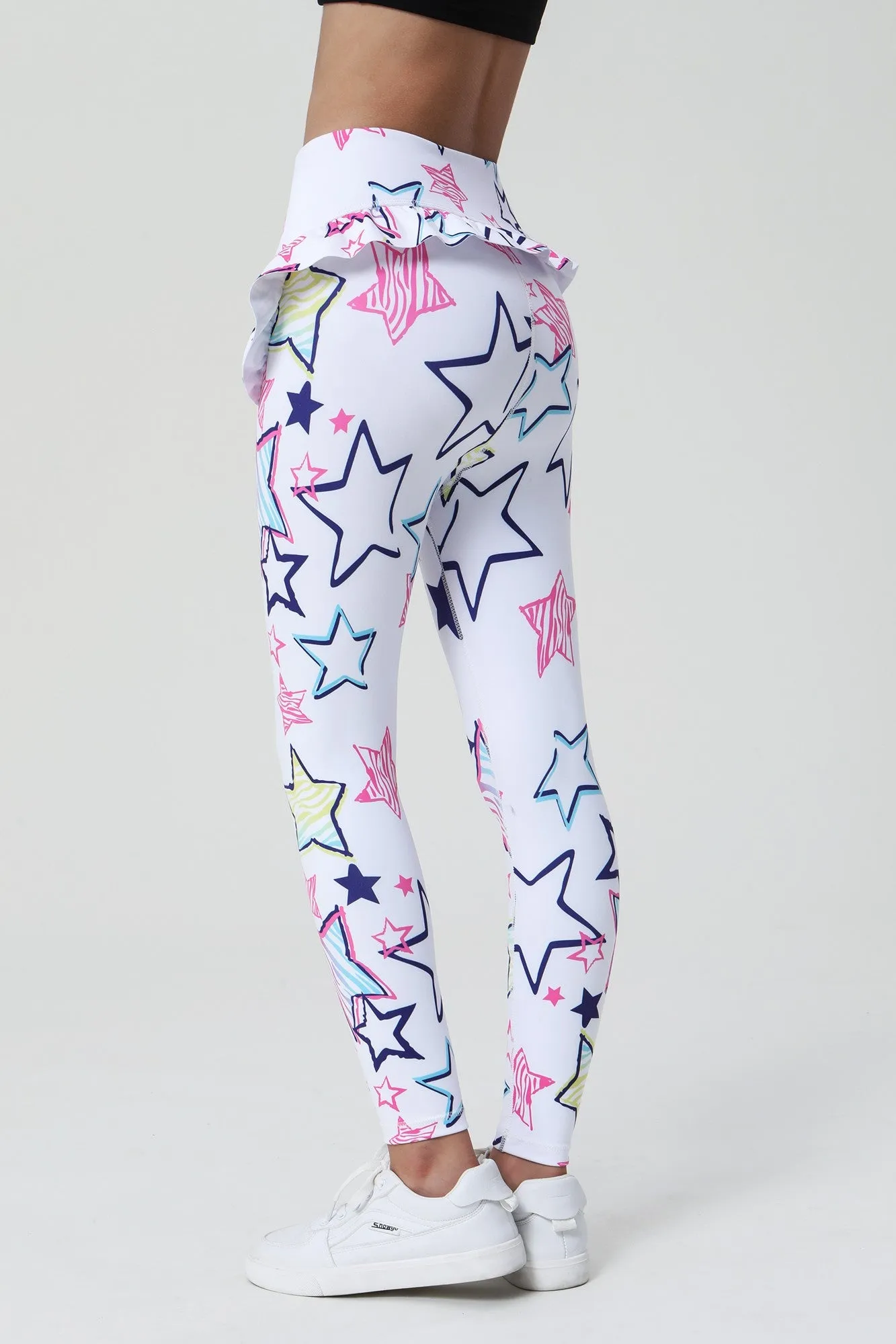 Colorful Prints Scalloped Edge Ballet Leggings