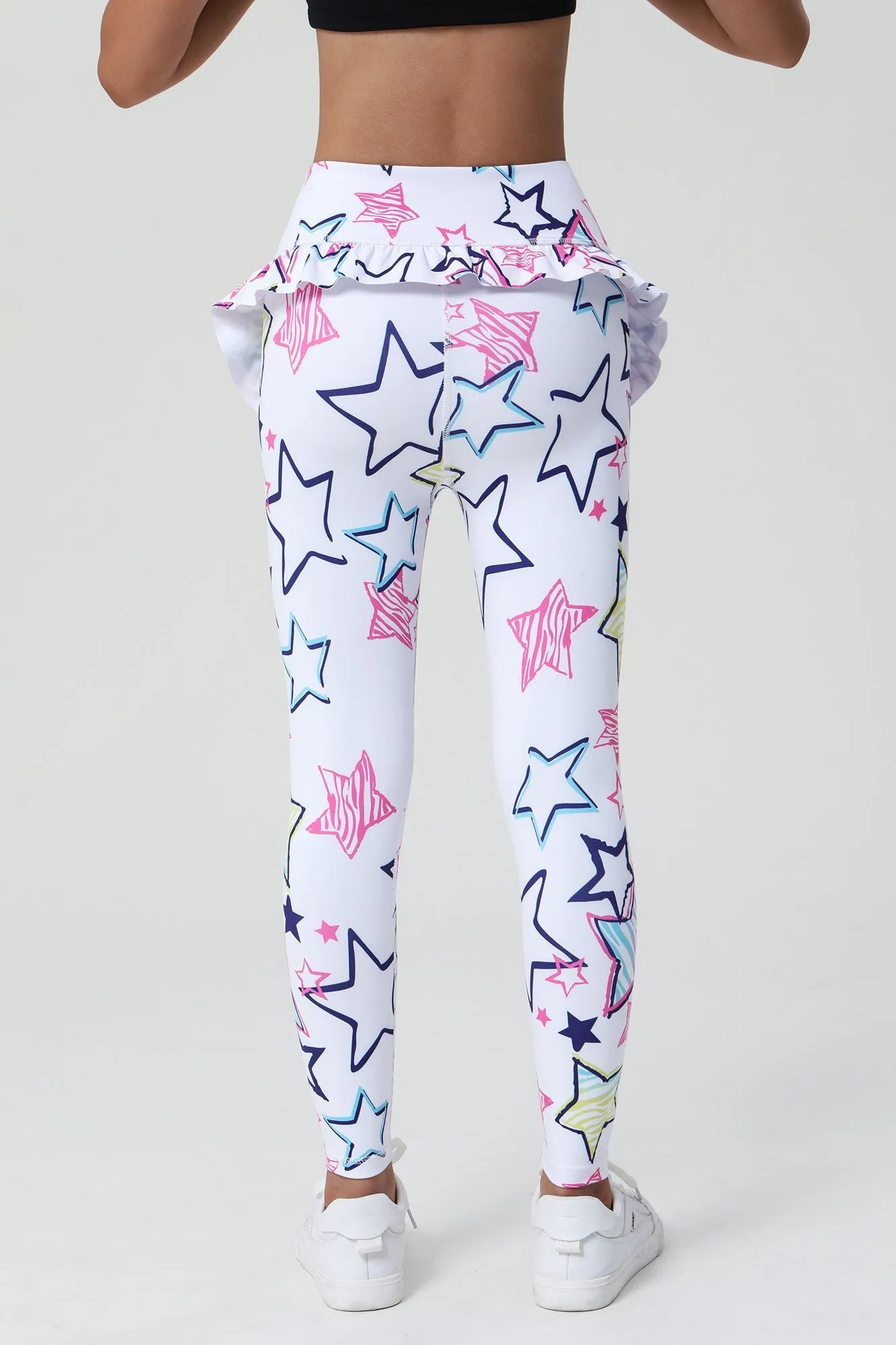 Colorful Prints Scalloped Edge Ballet Leggings