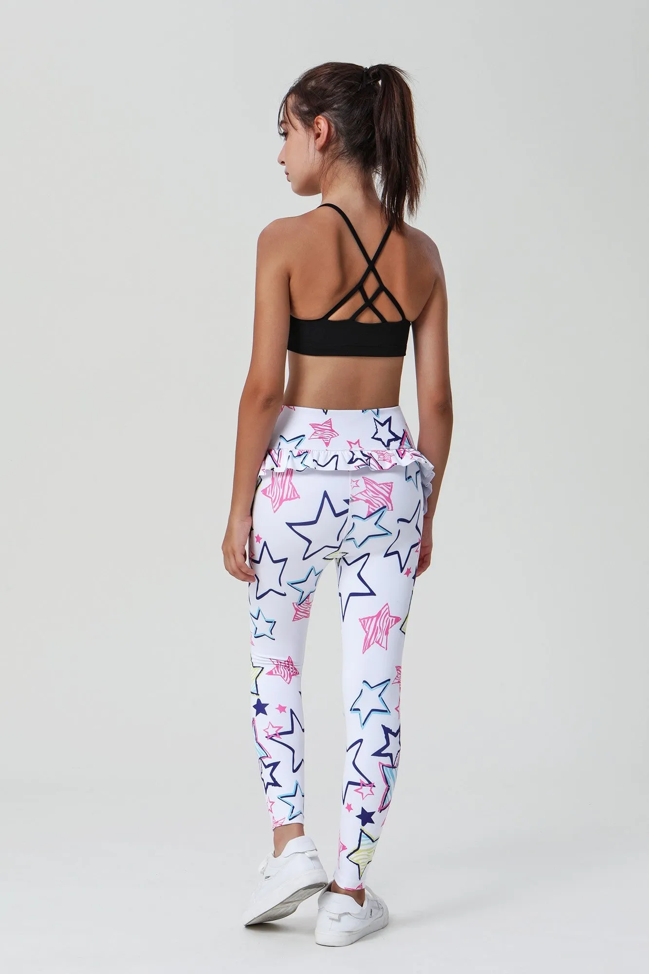 Colorful Prints Scalloped Edge Ballet Leggings