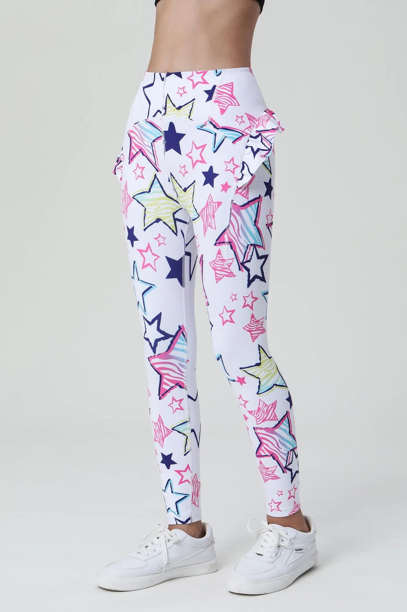 Colorful Prints Scalloped Edge Ballet Leggings