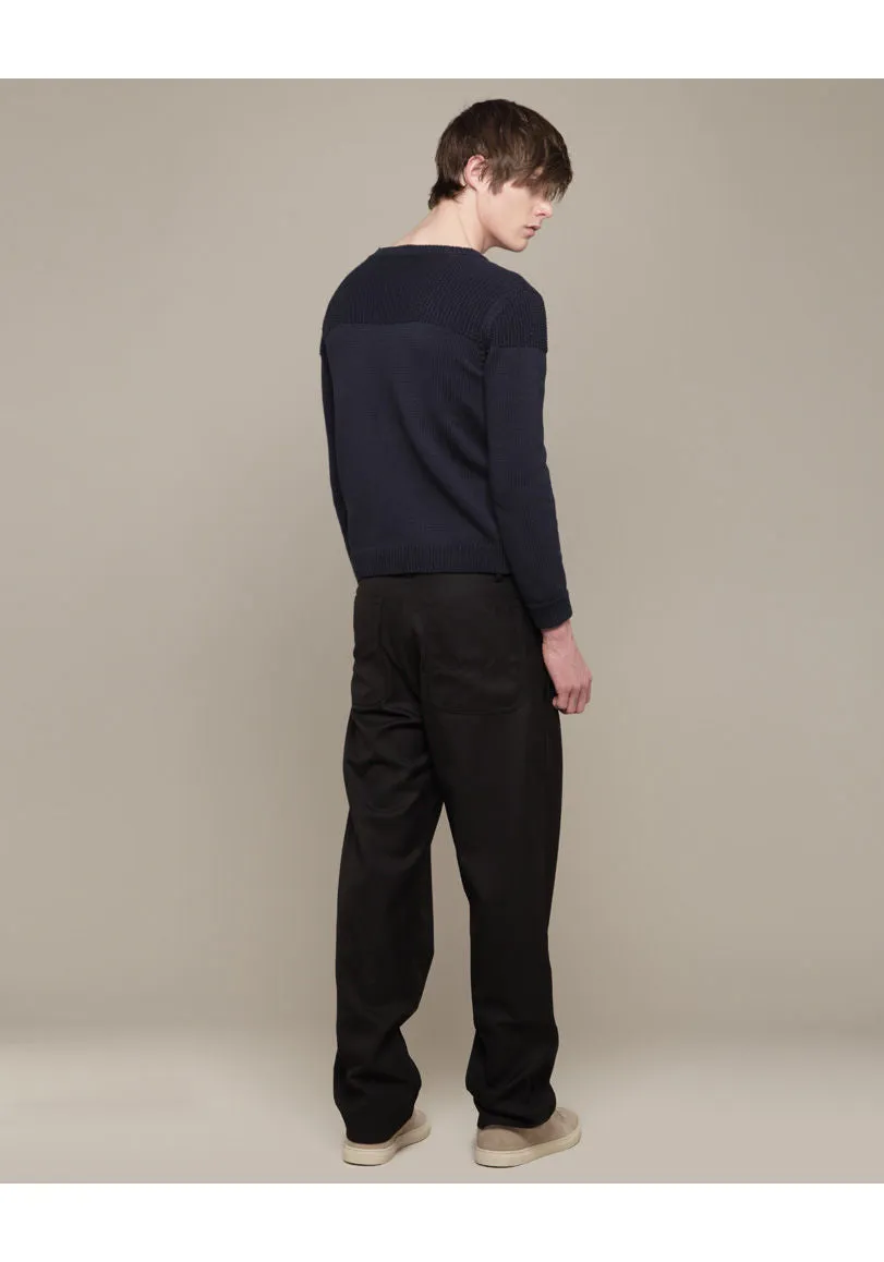 Contrast Knit Pullover