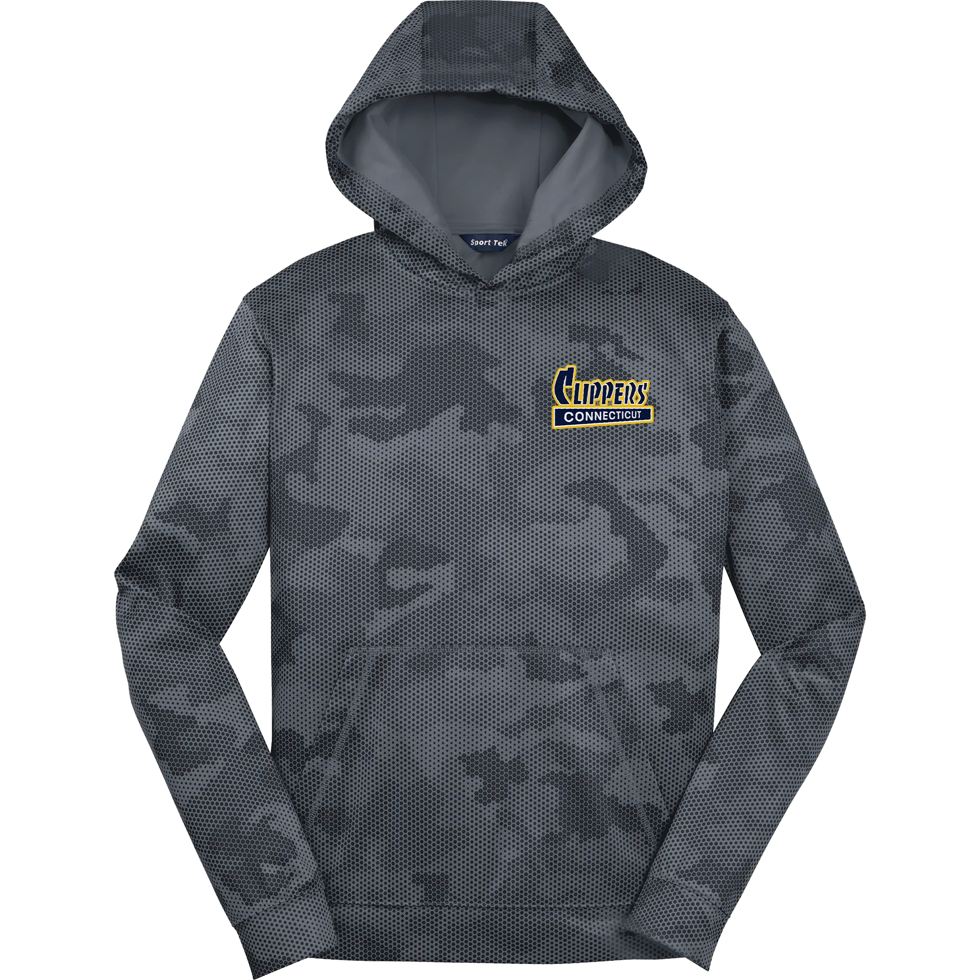CT Clippers Youth Sport-Wick CamoHex Fleece Hooded Pullover