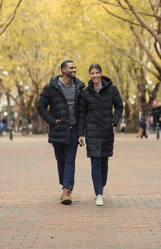 Cutter & Buck Wenatchee Men's Padded Puffer Jacket | Long | Hood | Navy or Black | S-4XL