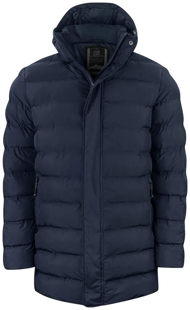 Cutter & Buck Wenatchee Men's Padded Puffer Jacket | Long | Hood | Navy or Black | S-4XL