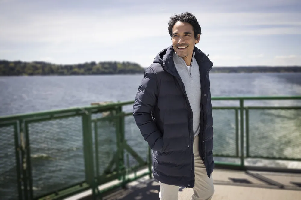 Cutter & Buck Wenatchee Men's Padded Puffer Jacket | Long | Hood | Navy or Black | S-4XL