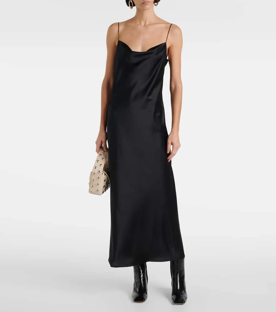 Dorothee Schumacher Sense Of Shine draped silk-blend slip dress