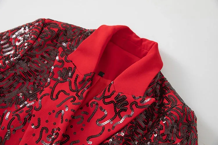 Double-Breasted Sequins Overcoat