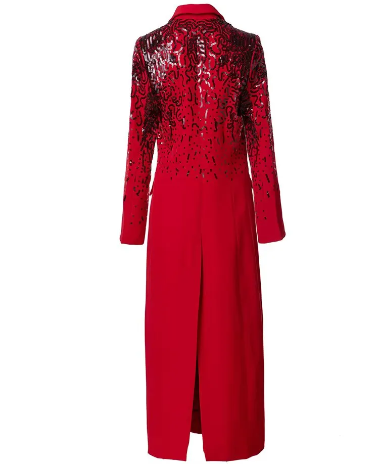 Double-Breasted Sequins Overcoat