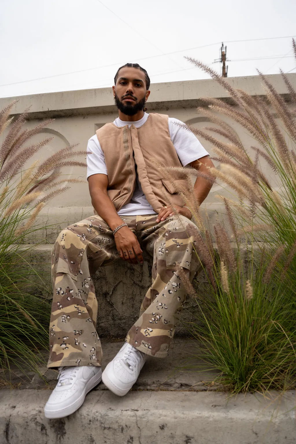 EPTM SUEDE BUBBLE VEST-TAN