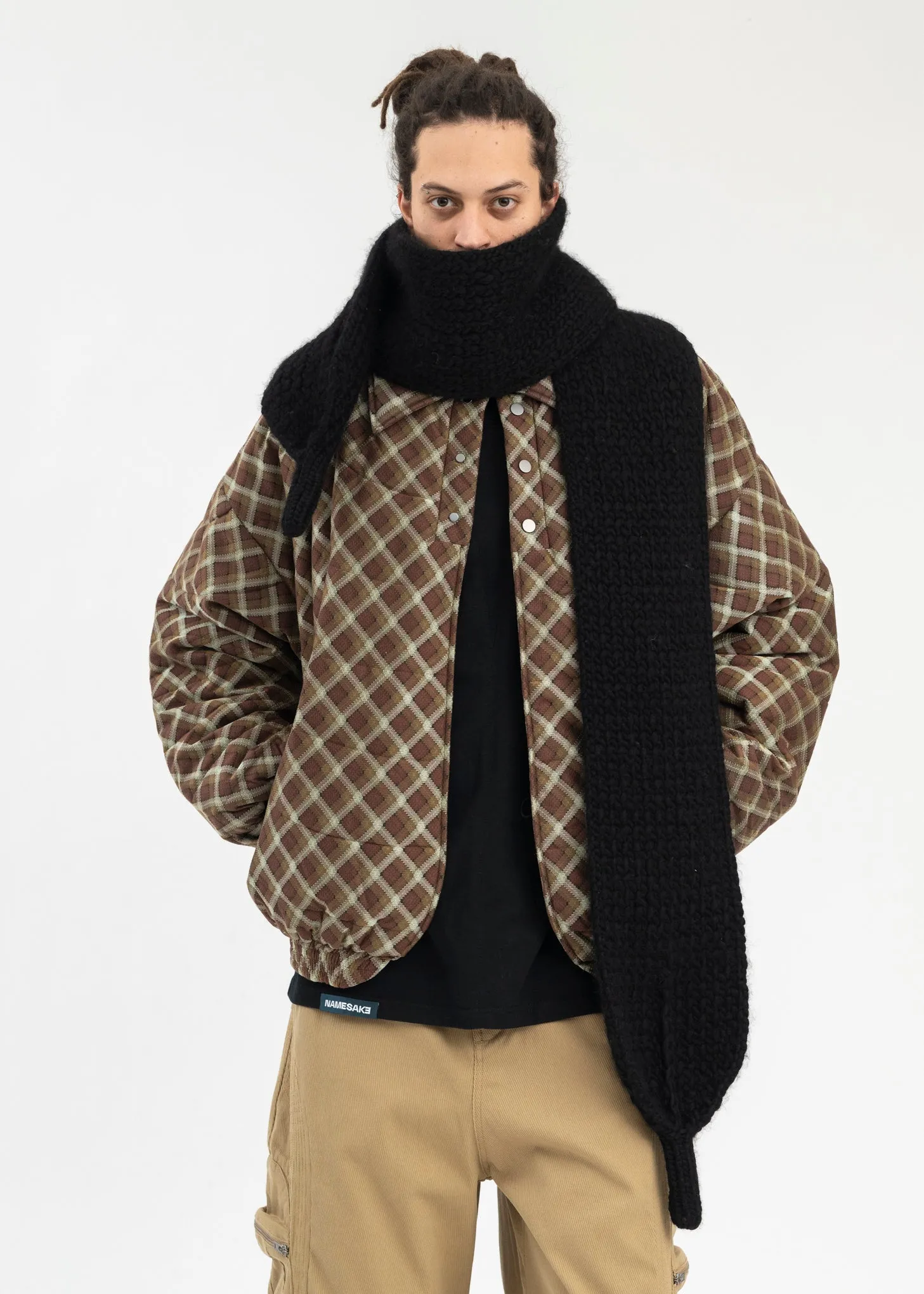 EUPHORIC BLACK SHOE LACE SCARF