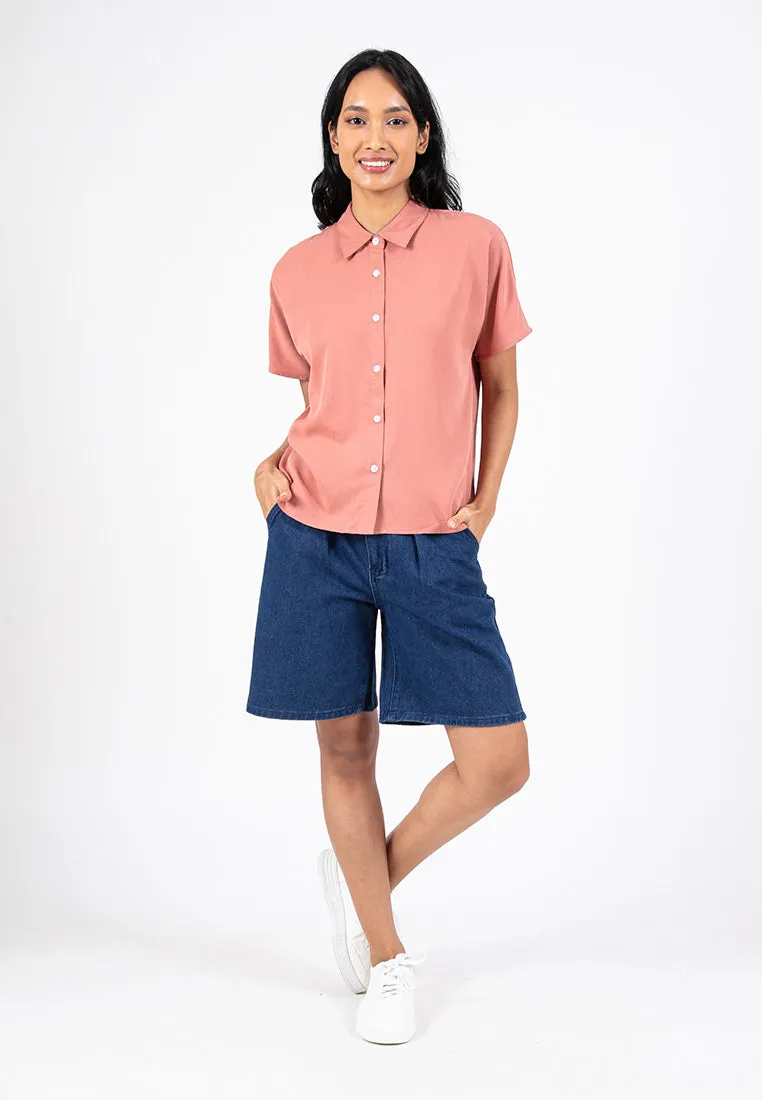 Forest Ladies High Rise Jeans Denim Bermuda Short Pants | Seluar Pendek Jeans Perempuan - 870147