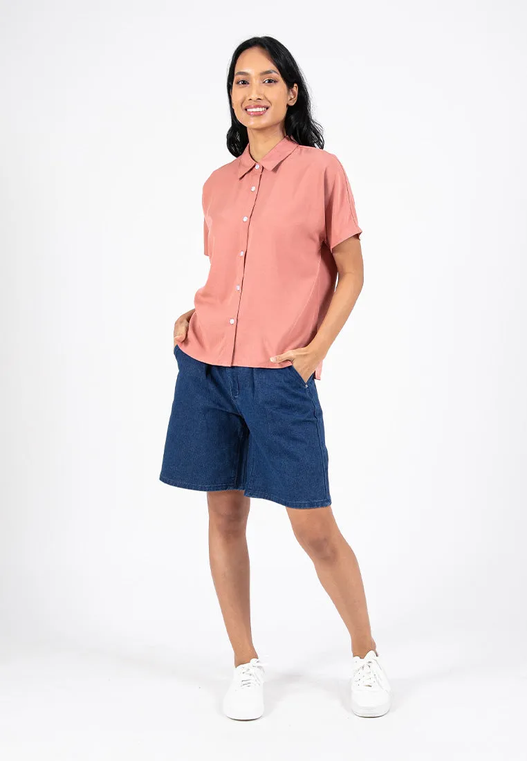 Forest Ladies High Rise Jeans Denim Bermuda Short Pants | Seluar Pendek Jeans Perempuan - 870147