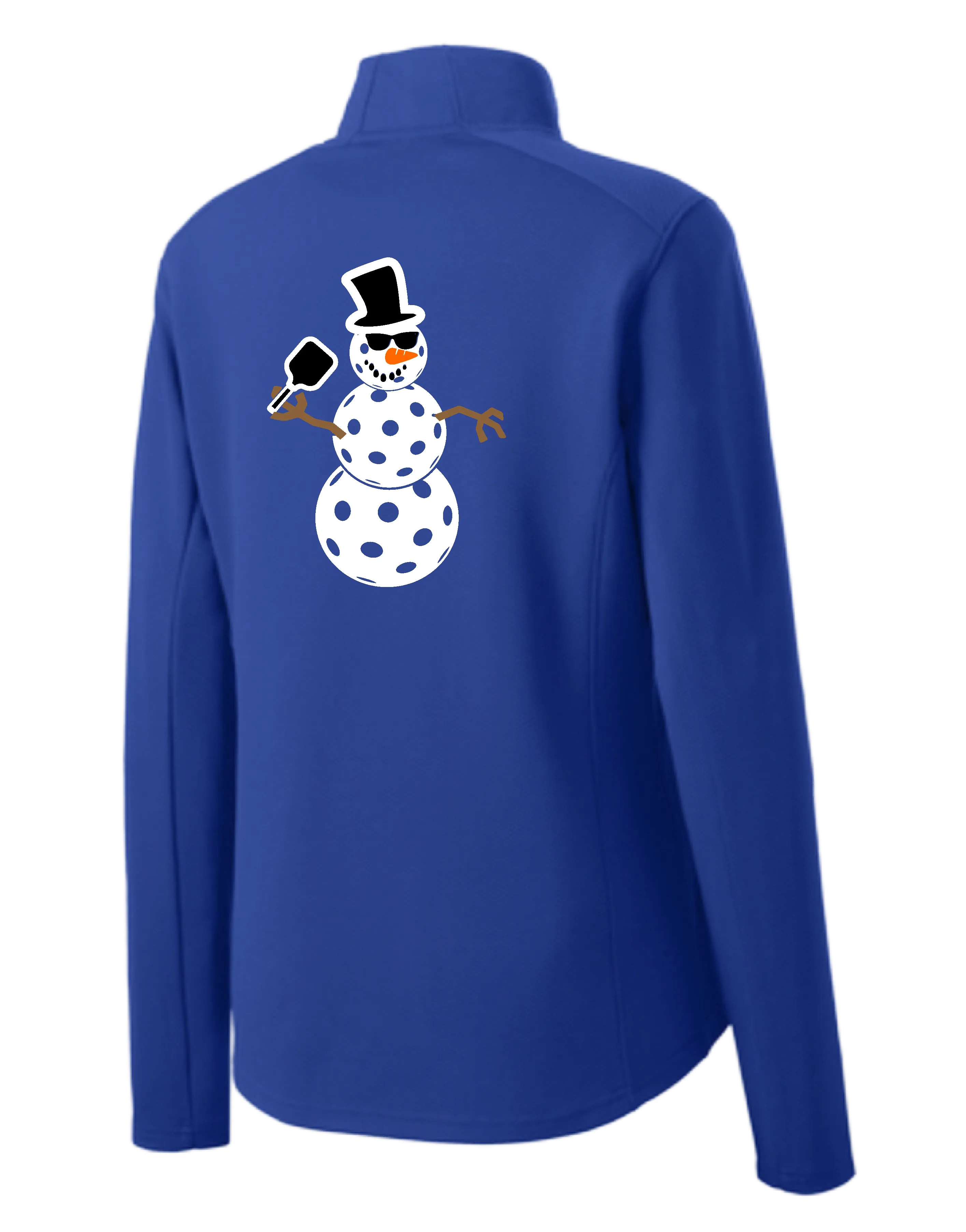 Frosty The Dinking Snowman | Women's 1/4 Zip Pickleball Pullover | 100% Polyester