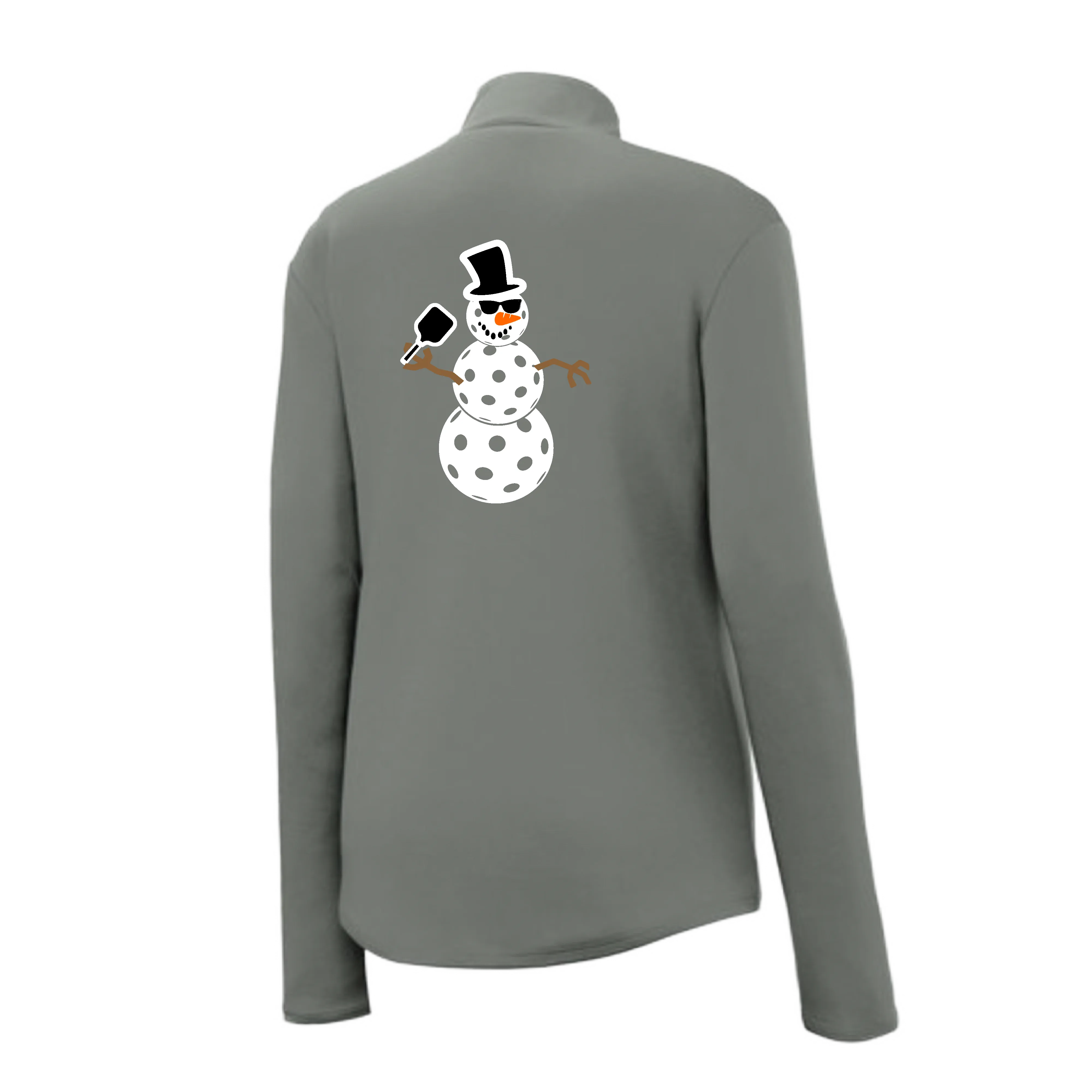 Frosty The Dinking Snowman | Women's 1/4 Zip Pickleball Pullover | 100% Polyester