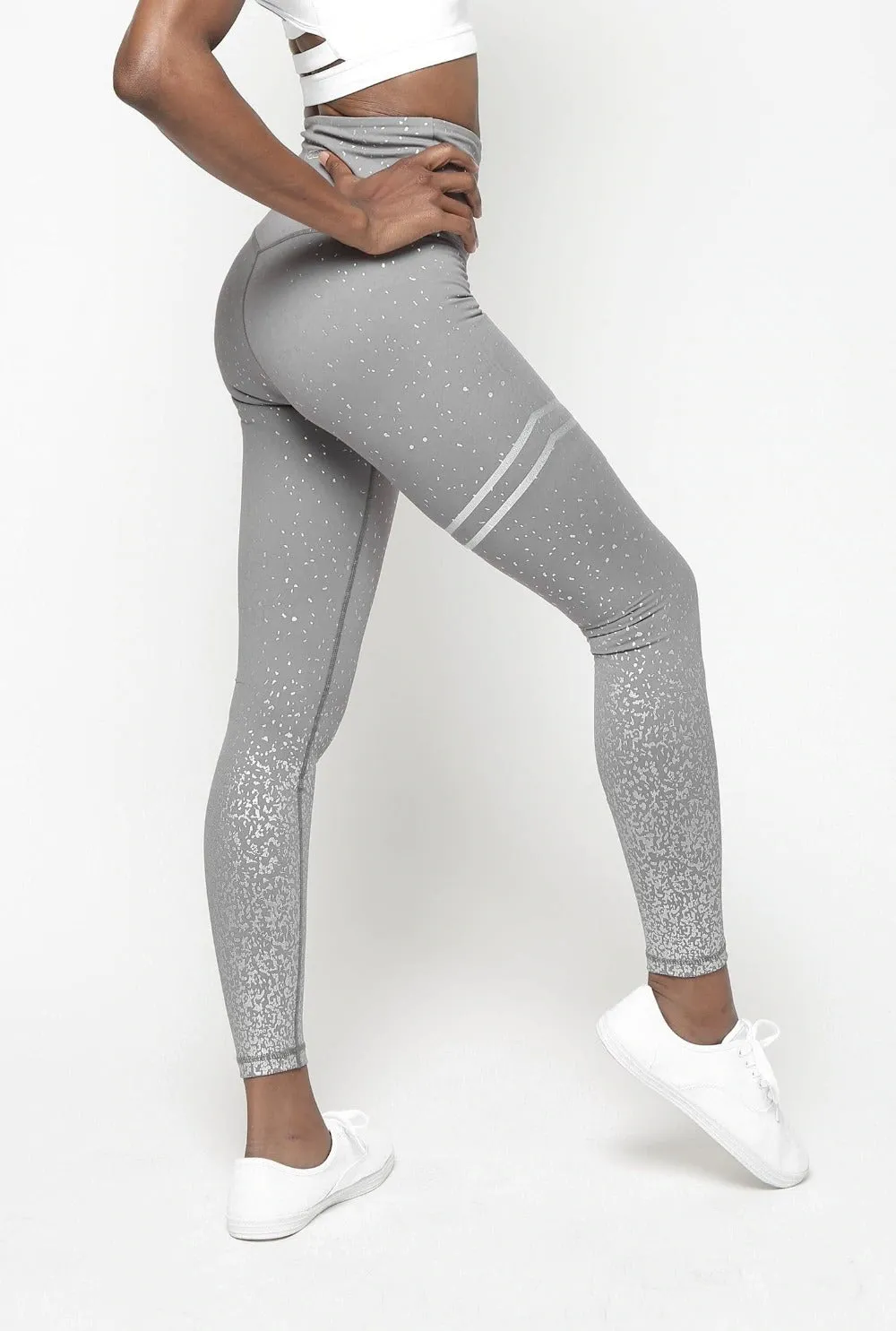 Gold Print High Waist Fitness Leggings