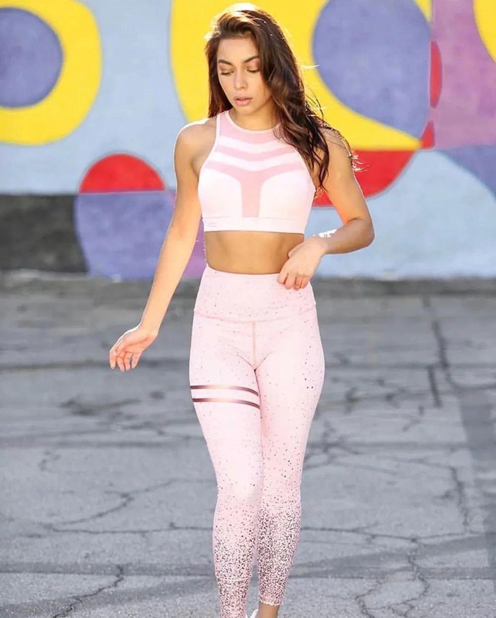Gold Print High Waist Fitness Leggings
