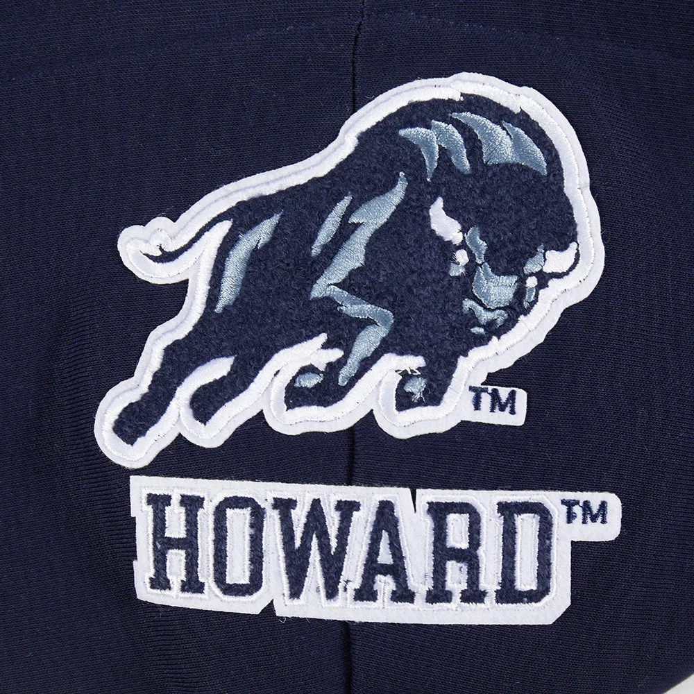 HOWARD UNIVERSITY CLASSIC WOMEN'S RIB CROPPED PO HOODIE (MIDNIGHT NAVY)