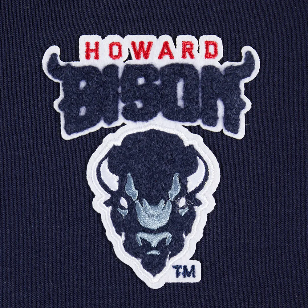 HOWARD UNIVERSITY CLASSIC WOMEN'S RIB CROPPED PO HOODIE (MIDNIGHT NAVY)