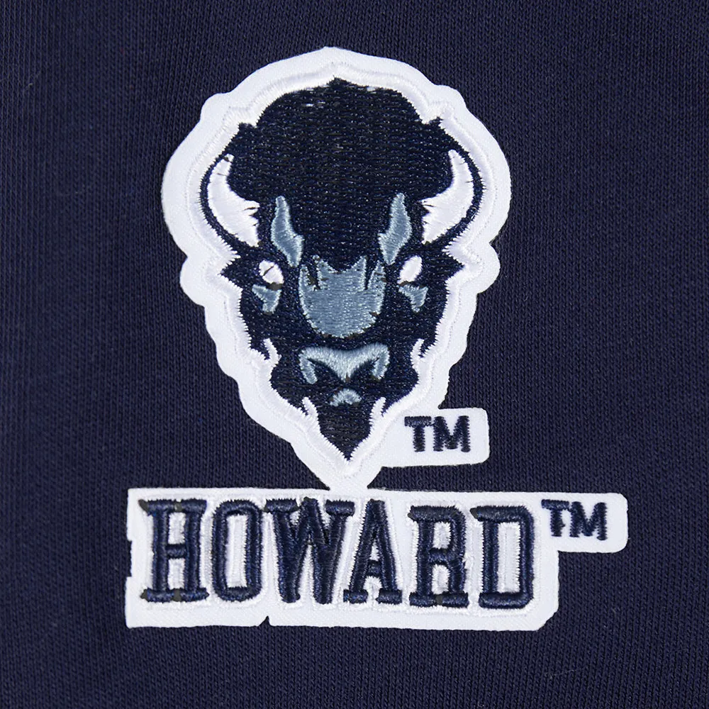 HOWARD UNIVERSITY CLASSIC WOMEN'S RIB CROPPED PO HOODIE (MIDNIGHT NAVY)