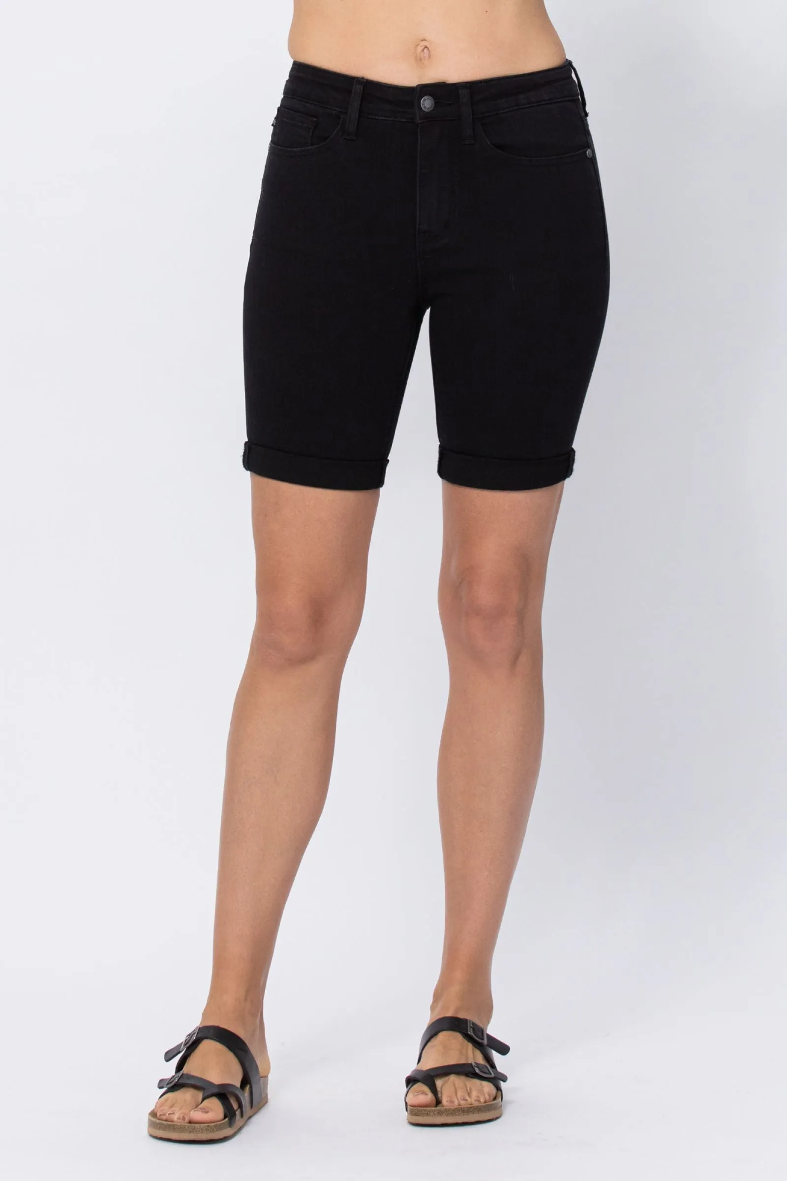 Judy Blue Black Denim Bermuda Shorts