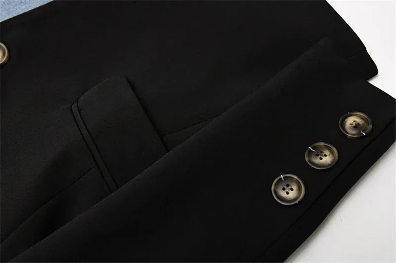 K-Pop Denim Patchwork Blazer