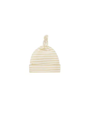 knotted baby hat | yellow stripe